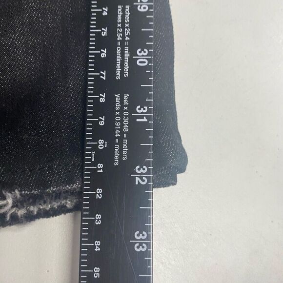 AKOO Men’s Button Fly Dark Wash Distressed Jeans Size 38X32 Reinforced Knee Blac - Picture 3 of 12